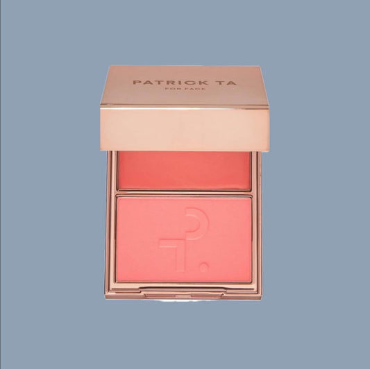 PATRICK TA MAJOR HEADLINES
DOUBLE-TAKE CRÈME & POWDER BLUSH DUO